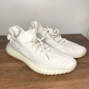 Custom Hand Painted Made To Order Adidas Yeezy Boost 350 V2 Cream/Triple  White Shoes (Men/Women)